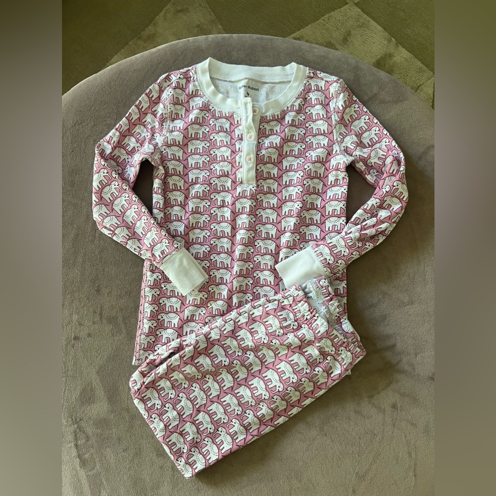 Roller Rabbit Kids Elephant Pajamas Pink 4T - very gently worn a few times